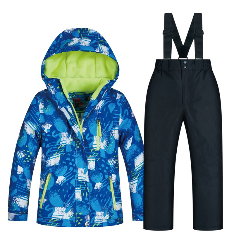 Children's blue snowball + children's black pants